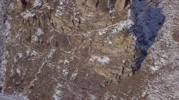 Prores Baikal Orilla Del Lago Rocas Desde Vista Aérea Paisaje — Vídeo de stock