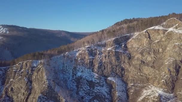 Prores Baikal Lake Shore Rotsen Van Luchtfoto Landschap — Stockvideo