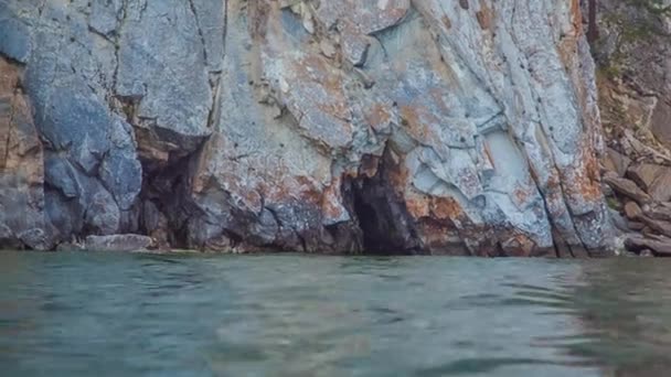 Prores Baikal Lake Shore Rocks Landscape — Stock Video