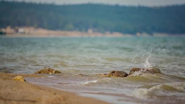 Prores Orilla Del Lago Baikal Rocas Paisaje — Vídeo de stock