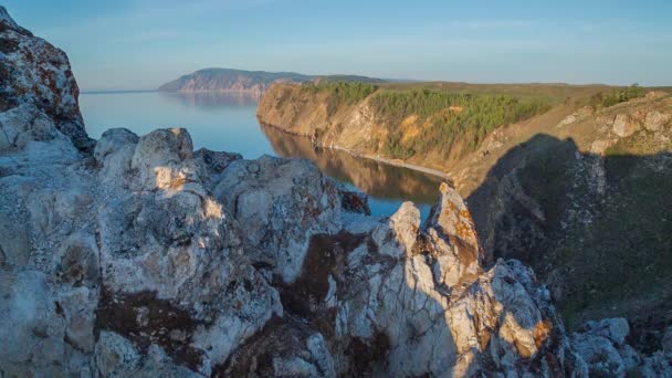 Prores Baikal Lago Costa Rochas Paisagem — Vídeo de Stock