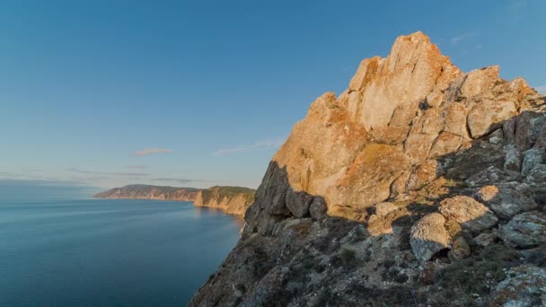 Prores Baikal Lago Costa Rochas Paisagem — Vídeo de Stock