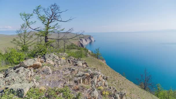 Prores Baikal Seeufer Und Felsen Landschaft — Stockvideo