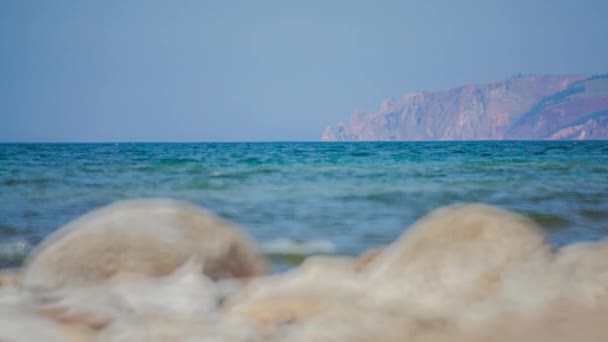 Prores Orilla Del Lago Baikal Rocas Paisaje — Vídeo de stock