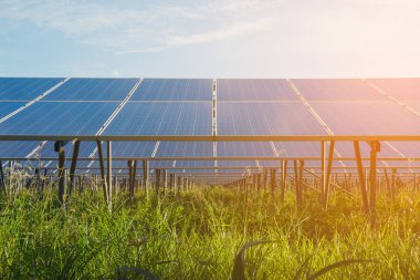 Yeşil enerji yenilenebilir enerji santrali güneş panelleri ile