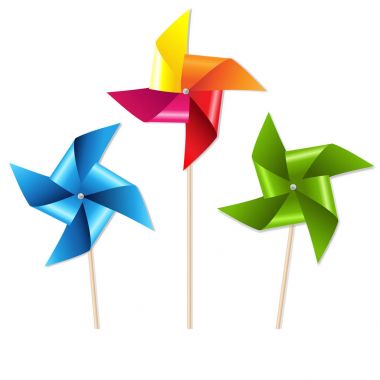 Colorful Pinwheels Illustration clipart