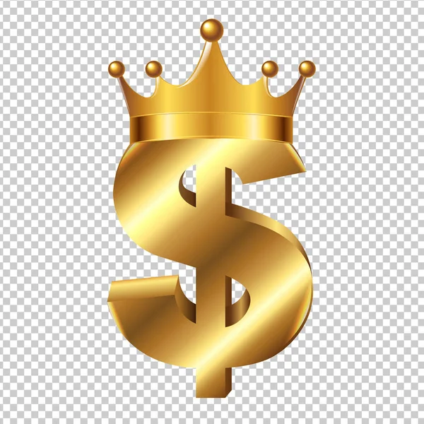 Знак долара з короною — стоковий вектор