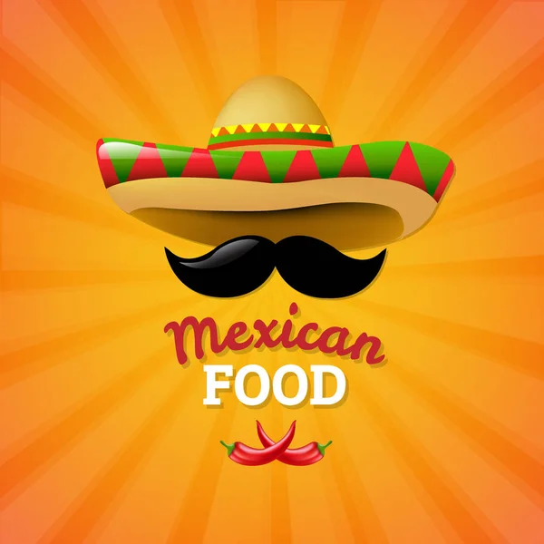 Meksika yemeği Tema — Stok Vektör