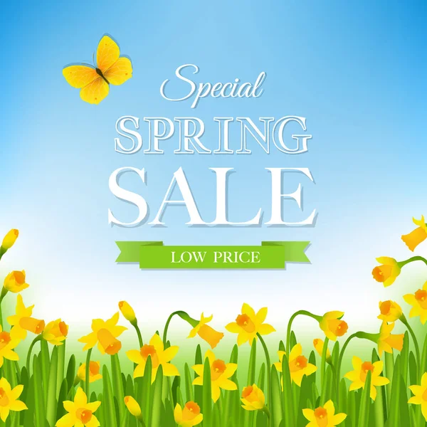 Cartaz de venda de primavera — Vetor de Stock