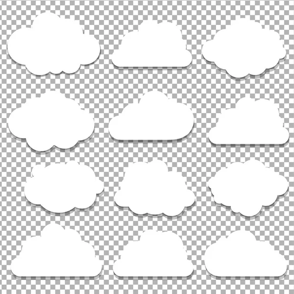 Witte wolken set — Stockvector