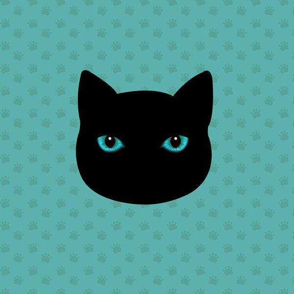 Cat Logo With Gradient Mesh