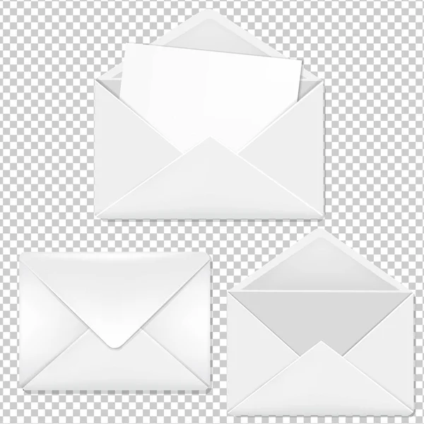 Set of white Envelopes — Stock Vector