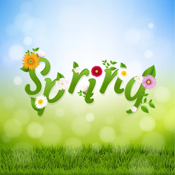 春自然のポスター — ストックベクタ