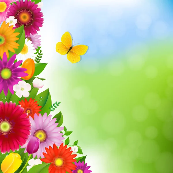 Spring Time Carte postale — Image vectorielle