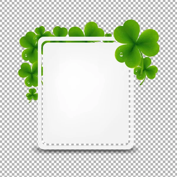 Banner With Green Clover — Stock Vector