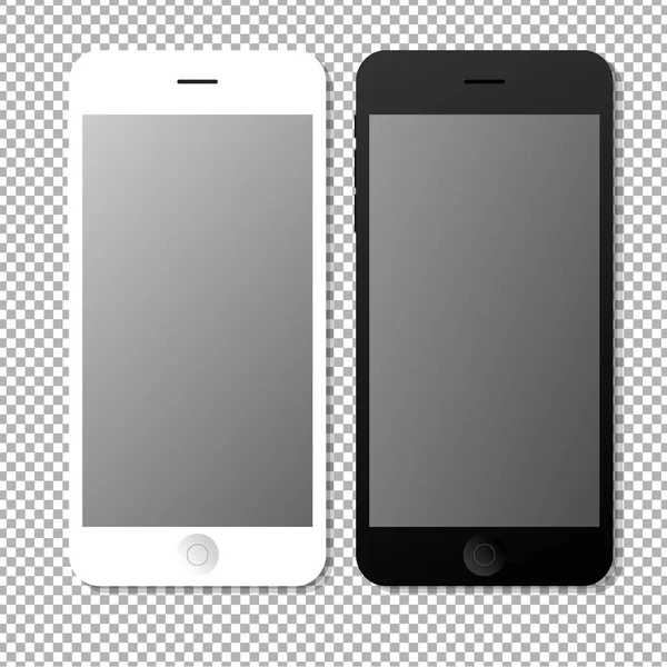 Set de teléfono con pantallas en blanco — Archivo Imágenes Vectoriales