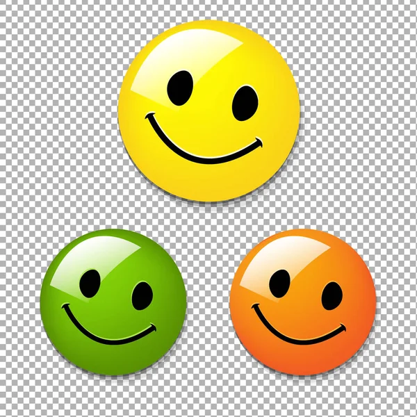 Smiley Color Buttons — Stock Vector