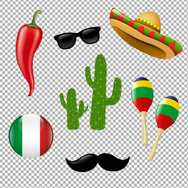 Mexican Set with Gradient Mesh — Stock Vector