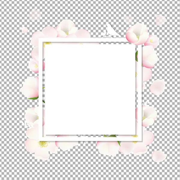 Carte de printemps avec des fleurs de pommier — Image vectorielle