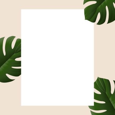 Tropikal yaprak ile boş başlık