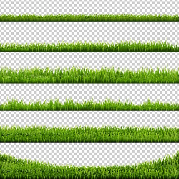 Herbe frontière grand ensemble — Image vectorielle