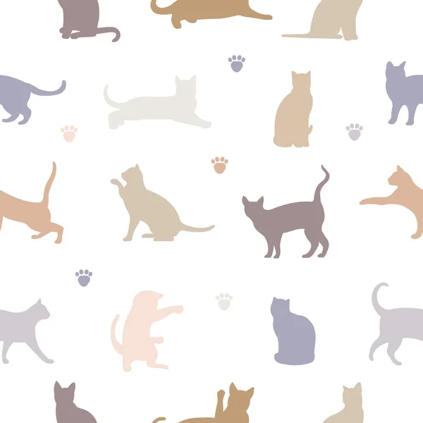 Hladký vzor s kočkami — Stockový vektor
