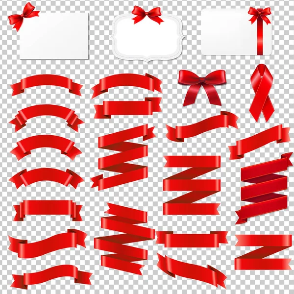 Collection de rubans rouges — Image vectorielle