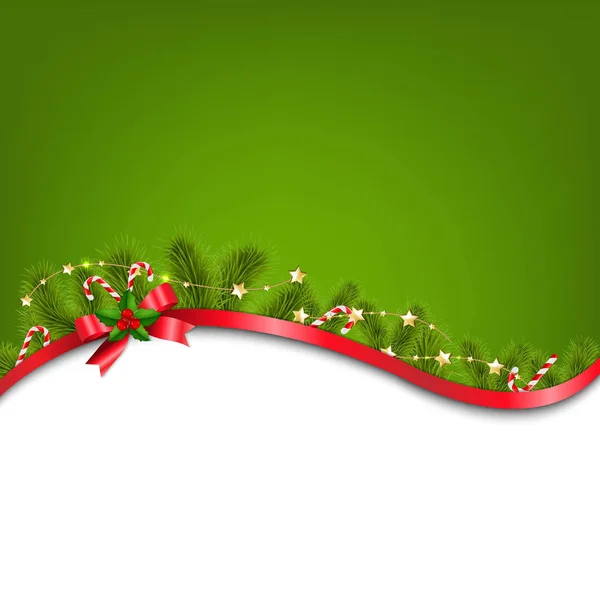 Xmas fundo com arco vermelho —  Vetores de Stock