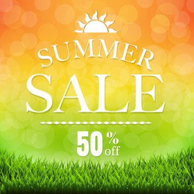 Çim kenarlıklı yaz satışı büyük başlığı