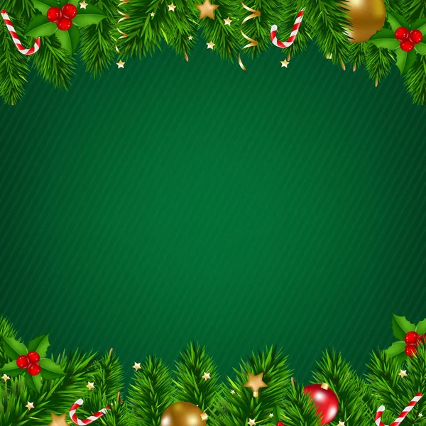 Groene Kerst Poster — Stockvector