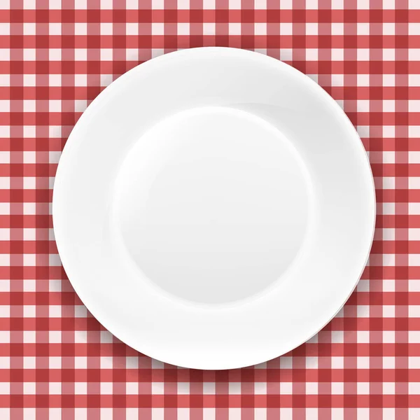 Ткань и белая тарелка — стоковый вектор
