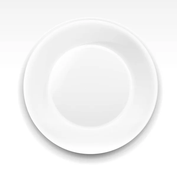 White empty plate — Stock Vector