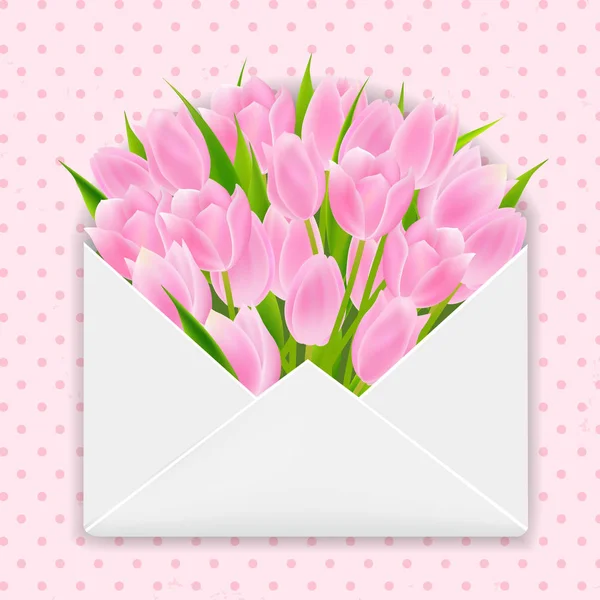 Pink Tulips Illustration — Stock Vector