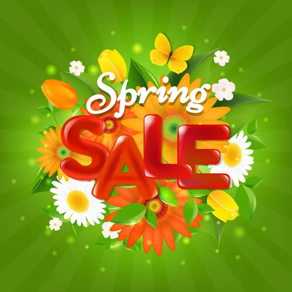 Affiche vente printemps — Image vectorielle