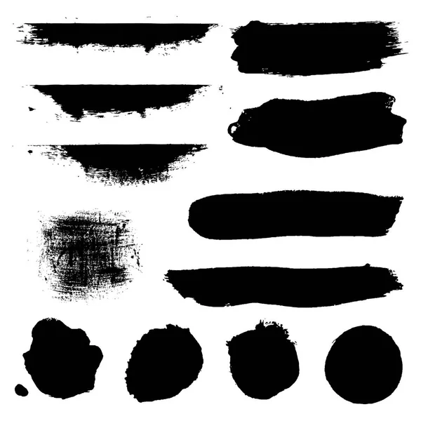 Black Blobs Set — Stock Vector