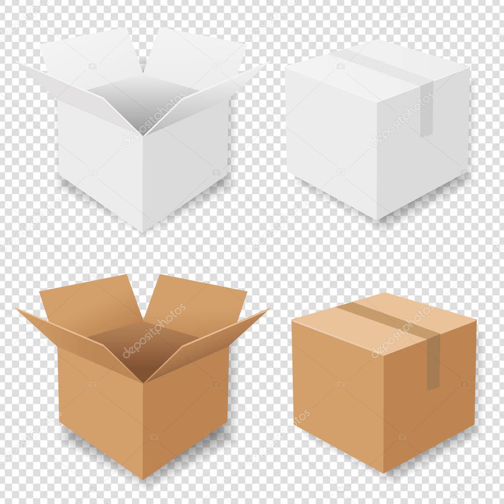 Boxes Set Isolated