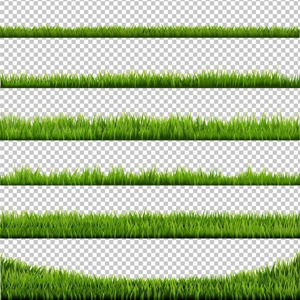 Grass Borders Big Collection — Stock Vector