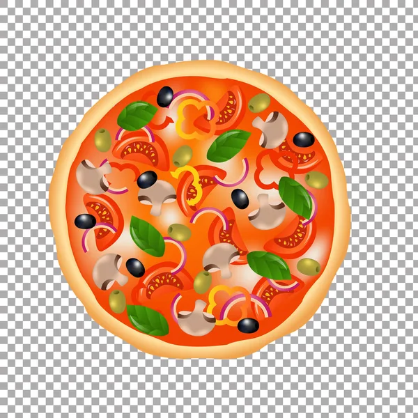 用分离的蘑菇披萨 — 图库矢量图片