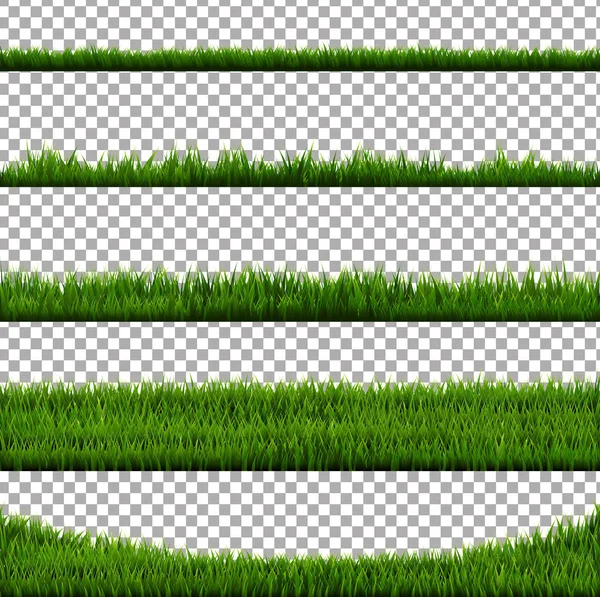 Grönt gräs gränsen stora samling — Stock vektor