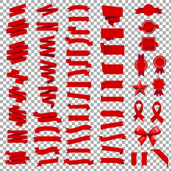 Rode linten geplaatst — Stockvector