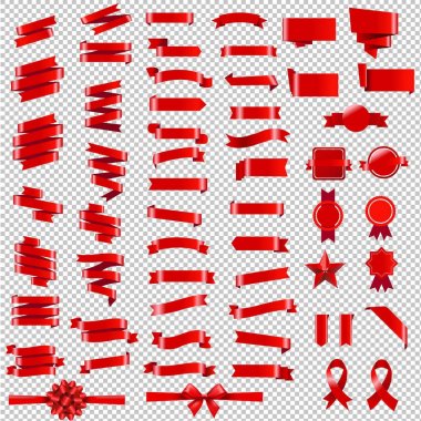 Beyaz arka planda şerit kümesi