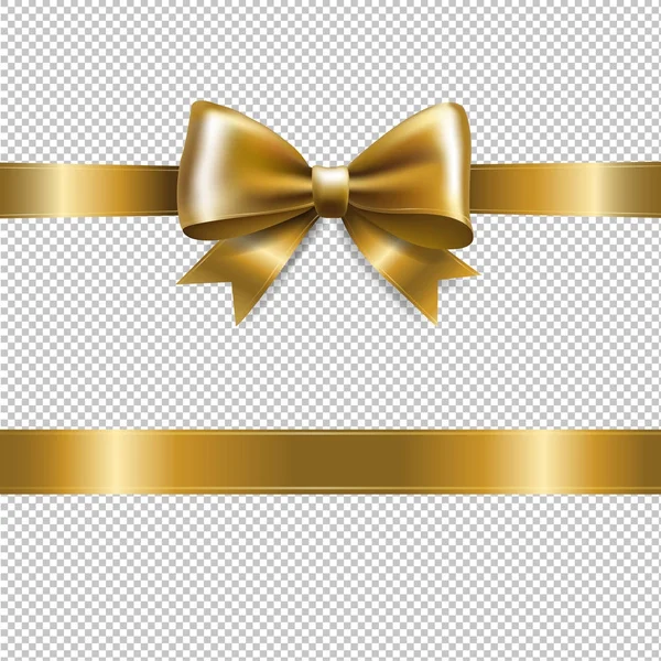 Golden Bow With Gradient Mesh — Stock Vector