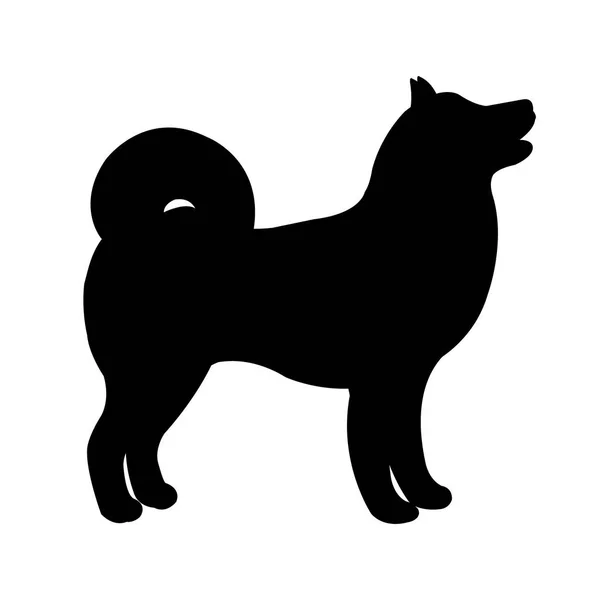 Silhouette chien noir — Image vectorielle