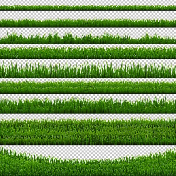 Gräs Gränsen Samling Vektorillustration — Stock vektor