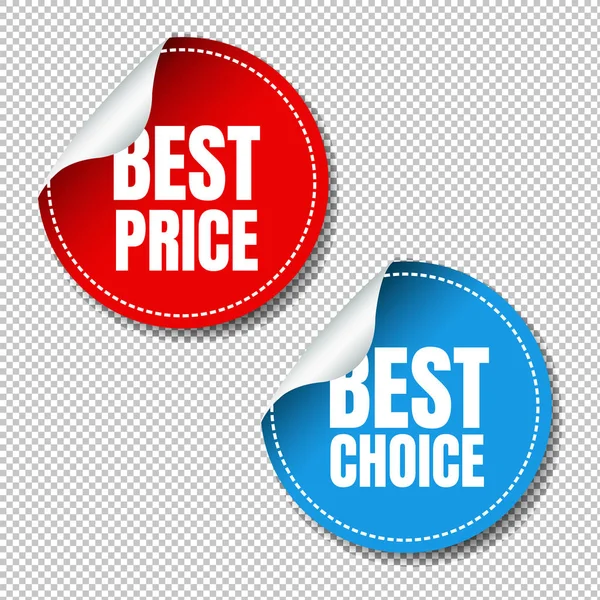 Best Price Labels Set Transparent Background Gradient Mesh Vector Illustration — Stock Vector