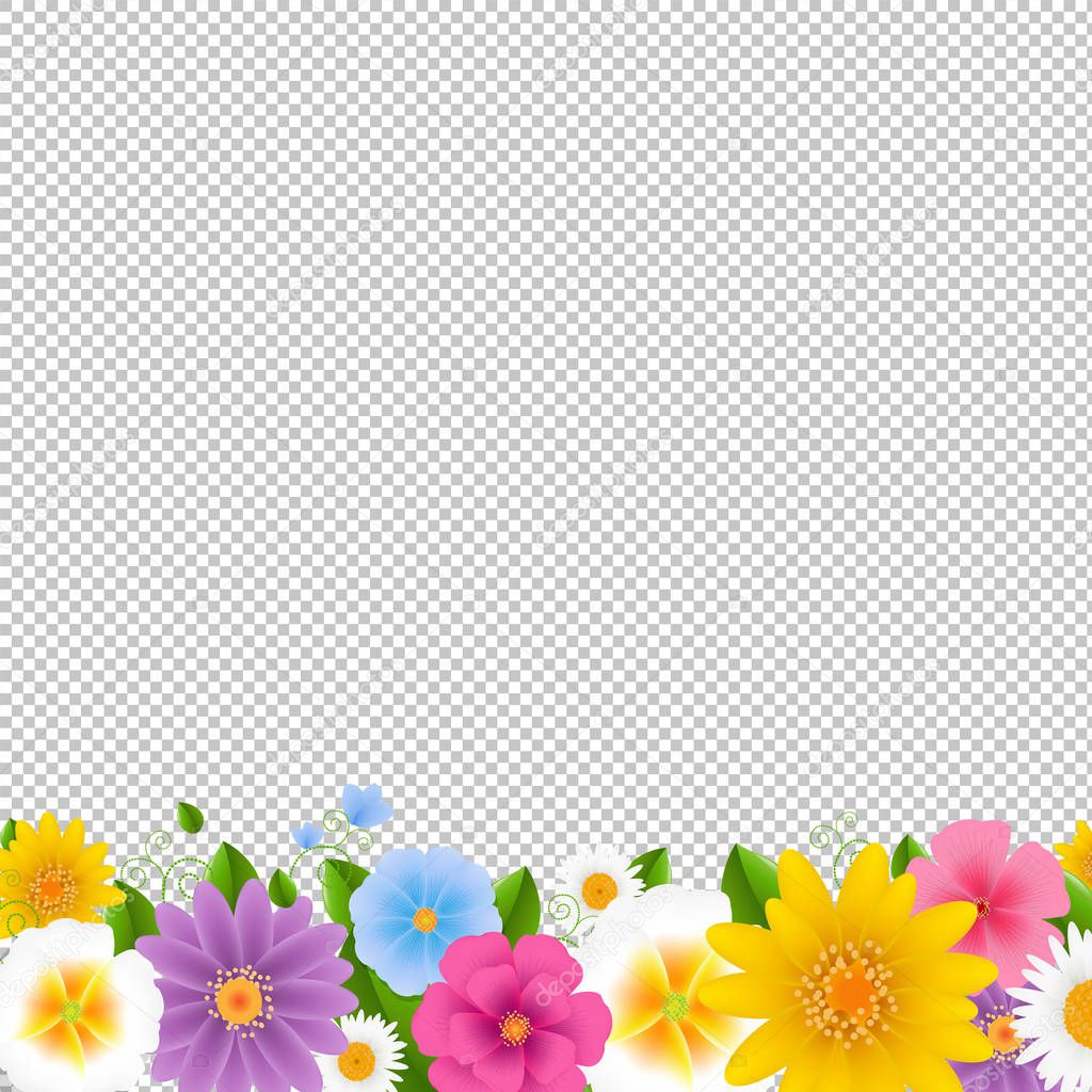 Download Flowers Border Transparent Background Gradient Mesh Vector ...