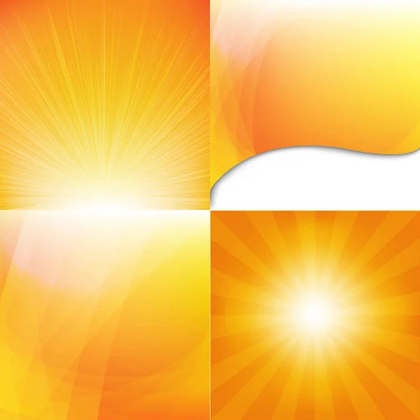 Orange Dynamic Backgrounds Set Gradient Mesh Vector Illustration — Stock Vector