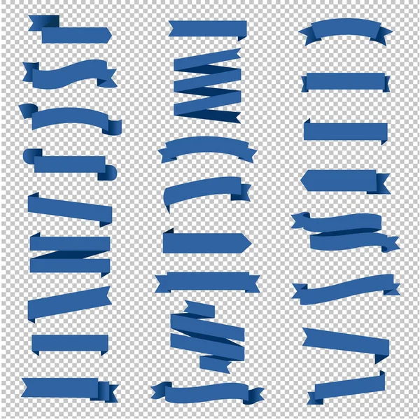 Ribbon Set Transparent Bakgrund Med Gradient Mesh Vektor Illustration — Stock vektor