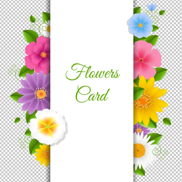 Carte Avec Fleurs Joyeux Anniversaire Carte Avec Gradient Mesh Illustration — Image vectorielle