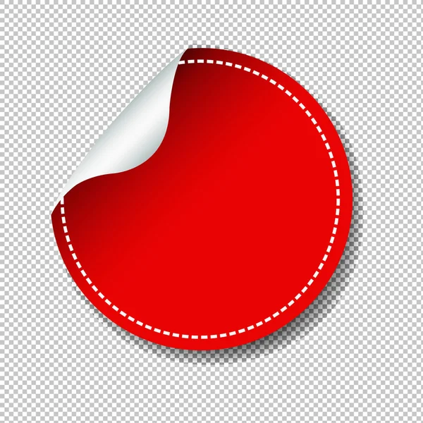 Rotes Etikett Transparenter Hintergrund Mit Gradientennetz Vektorillustration — Stockvektor